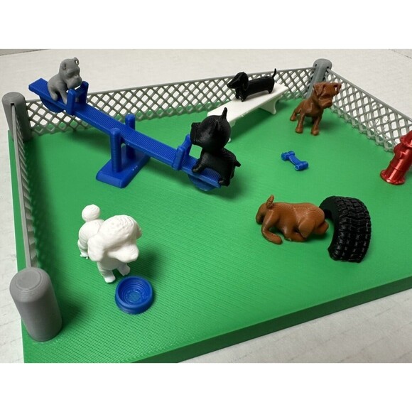 Dog Park Desk Decor With Boston Terrier Boxer Poodle Figurines Desk Buddy Puppy - Picture 5 of 6